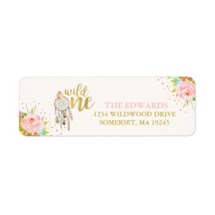Wild One retouradres labels Boho Wild One Party