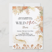 Wild One retro boho thema Eerste Verjaardag Kaart (Voorkant)