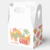 Wild One Retro Regenboog Daisy 1e Verjaardag Bedankdoosjes (Geopend)