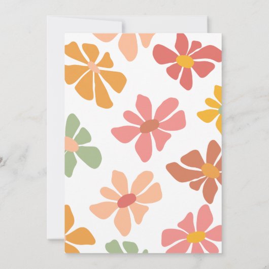 Wild One Retro Regenboog Daisy 1e Verjaardag Kaart (Achterkant)