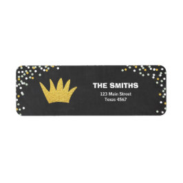 Wild One Return Address Crown Black Gold Wild Boy Etiket