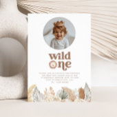 Wild One Round Photo verjaardagsuitnodiging Kaart