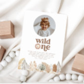 Wild One Round Photo verjaardagsuitnodiging Kaart