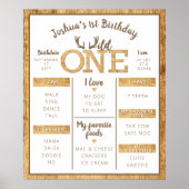 Wild One Rustic Antlers eerste verjaardag Poster (Voorkant)