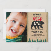 Wild One Rustic Black Beer Buffalo Pset Photo Kaart (Voorkant)