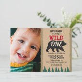 Wild One Rustic Black Beer Buffalo Pset Photo Kaart (Staand voorkant)