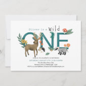 Wild One Rustic Woodland Animals 1e verjaardag Kaart (Voorkant)
