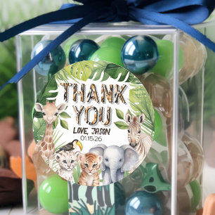 Wild one Safari 1e verjaardag dank u Ronde Sticker