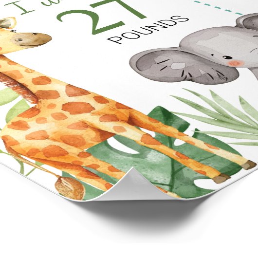 Wild One Safari 1e Verjaardag Mijlpaal teken Poster (Hoek)