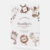 Wild One Safari 1e verjaardag Welkom Acryl Teken Bord (Hoek)