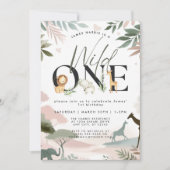 Wild One Safari 1e Verjaardagsfeestfoto Kaart (Voorkant)