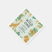 Wild One Safari 1e Verjaardagsfeestje Groen Servet (Hoek)