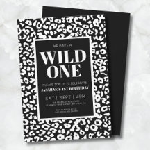 Wild One Safari 1e Verjaardagsuitnodiging