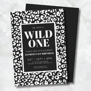 Wild One Safari 1e Verjaardagsuitnodiging Kaart