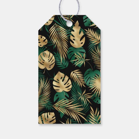 Wild One Safari 1st Birthday Green Gold Black Cadeaulabel (Achterkant)