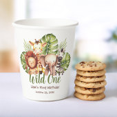 Wild One Safari 1st Birthday Oerwoud Animals Papieren Bekers