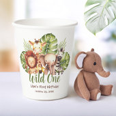 Wild One Safari 1st Birthday Oerwoud Animals Papieren Bekers