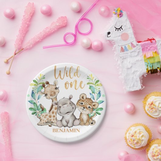 Wild One Safari 1st Birthday Paper Bord (Feest)