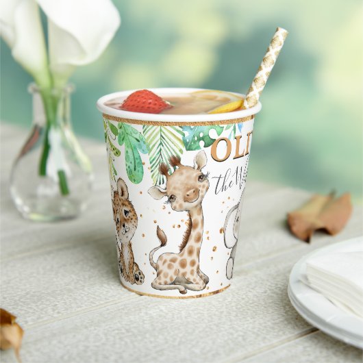 Wild One Safari 1st Birthday Paper cup Papieren Bekers (Insitu)