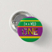 Wild One Safari 1st Birthday Party Kind Ronde Button 3,2 Cm (Voorkant /achterkant)