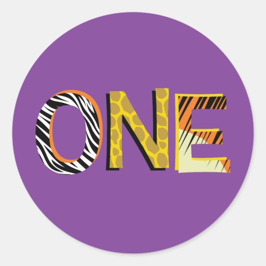 Wild One Safari 1st Birthday Party Kind Ronde Sticker (Voorkant)