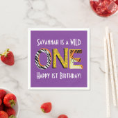 Wild One Safari 1st Birthday Party Kind Servet (Insitu)