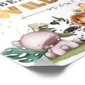 Wild One Safari 1st Birthday Party Welcome Poster (Hoek)