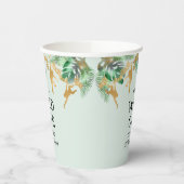 Wild One Safari 1st Birthday Pastel Green Gold Papieren Bekers (Links)