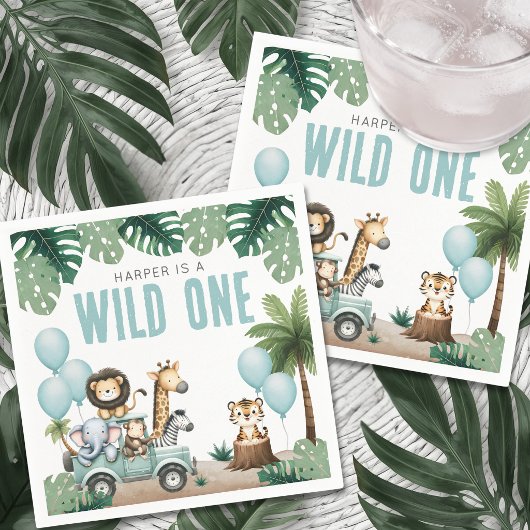 Wild One Safari 1st Birthday Servet