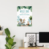 Wild One Safari 1st Birthday Welcome Poster (Thuiskantoor)