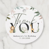 Wild One Safari 1ste verjaardag Bedankjes Labels (Achterkant)