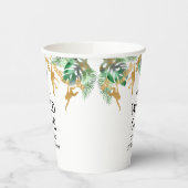 Wild One Safari 1ste verjaardag Green Gold White Papieren Bekers (Links)