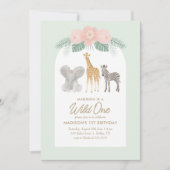 Wild One Safari 1ste verjaardag Kaart (Voorkant)