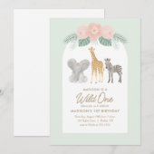 Wild One Safari 1ste verjaardag Kaart (Voorkant / Achterkant)