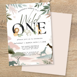 Wild One Safari 1ste verjaardag Kaart