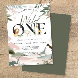 Wild One Safari 1ste verjaardag Kaart