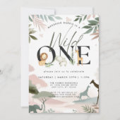 Wild One Safari 1ste verjaardag Kaart (Voorkant)