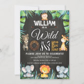 Wild One Safari 1ste verjaardag Kaart (Voorkant)