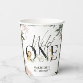 Wild One Safari 1ste verjaardag Papieren Bekers (Achterkant)