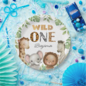 Wild One Safari 1ste verjaardag Papieren Bordje (Feest)