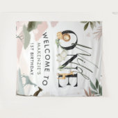 Wild One Safari 1ste verjaardag Wandkleed (Voorkant (horizontaal))