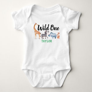Wild One Safari Animal 1st Birthday - gepersonalis Romper