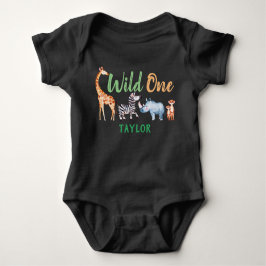 Wild One Safari Animal 1st Birthday - gepersonalis Romper