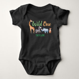 Wild One Safari Animal 1st Birthday - gepersonalis Romper