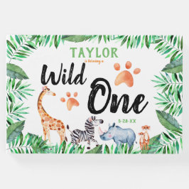 Wild One Safari Animal 1st Birthday Party Gastenboek