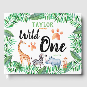 Wild One Safari Animal 1st Birthday Party Gastenboek