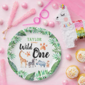 Wild One Safari Animal 1st Birthday Party Papieren Bordje (Feest)