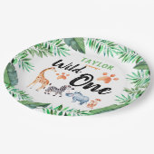 Wild One Safari Animal 1st Birthday Party Papieren Bordje (Gekanteld)