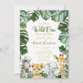 Wild One Safari Animal Baby shower Invitation Kaart (Voorkant)