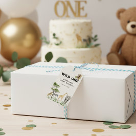 Wild One Safari Animal Birthday Cadeaulabel